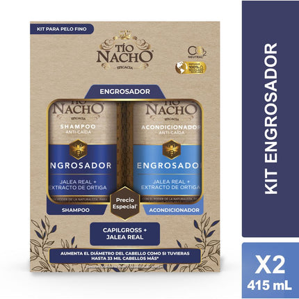 Shampoo Tío Nacho Engrosador 415 ml+ Acondicionador 415 ml