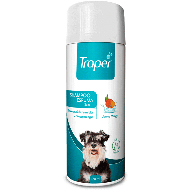 Shampoo Perro Traper Espuma En Seco 170 ml