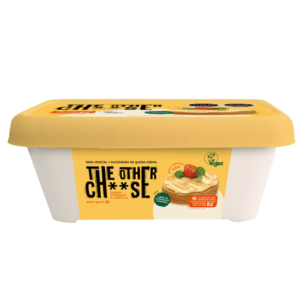 Sucedáneo de Queso Crema Cheddar & Cebolla 100% Vegetal The Other Cheese 200 g