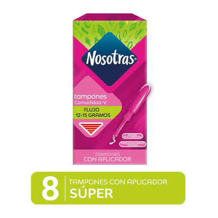 Tampones Súper Nosotras Plus con Aplicador 8 un.