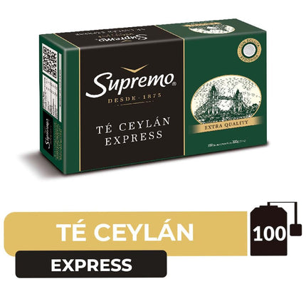 Té Ceylán Supremo Express Caja 200 g 100 un.