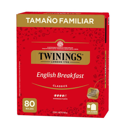 Té Negro Twinings English Breakfast 80 un.
