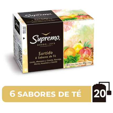 Té Sabores Supremo Surtidos Caja 40 g 20 un.