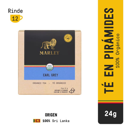 Té Negro Orgánico Marley Coffee Earl Grey 12 un.