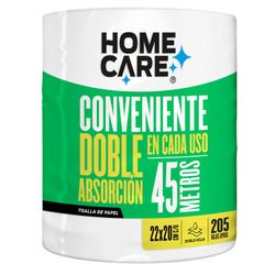 Toalla de Papel Home Care Doble Hoja 45 m 1 un.
