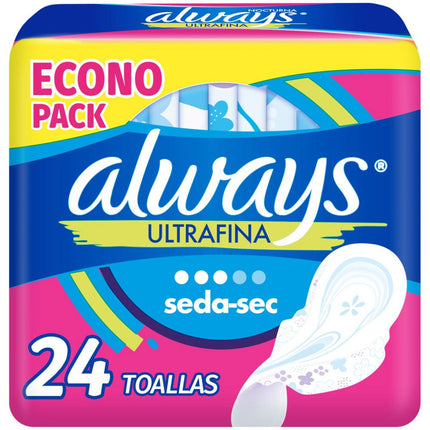 Toallas Higiénicas Always Ultrafinas Seda-Sec 24 un.
