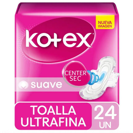 Toallas Higiénicas Kotex Ultrafinas Malla Antibacterial 24 un.