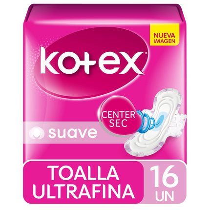 Toallas Higiénicas Kotex Ultrafinas Suave con Alas 16 un.