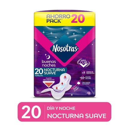 Toallas Higiénicas Nosotras Buenas Noches Normal 20 un.