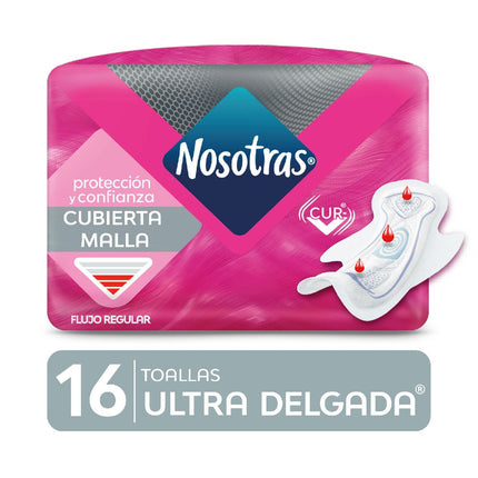 Toallas Higiénicas Nosotras Ultrainvisibles Malla 16 un.