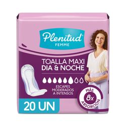 Toallas Incontinencia Plenitud Femme Maxi 20 un.