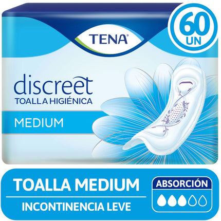 Toallas Incontinencia Tena Discreet Medium 60 un.