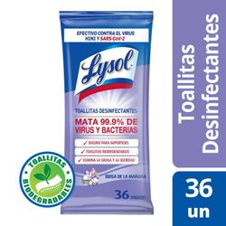 Toallitas Desinfectantes Lysol Bio Brisa Mañana 36 un.