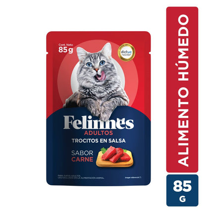 Trocitos en Salsa Gato Felinnes Carne 85 g
