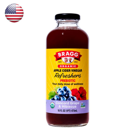 Bebida Refrescante Vinagre Orgánico Bragg Hibiscus 473 ml