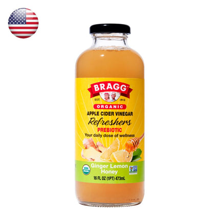 Bebida Refrescante Vinagre Orgánico Bragg Jengibre Limón 473 ml