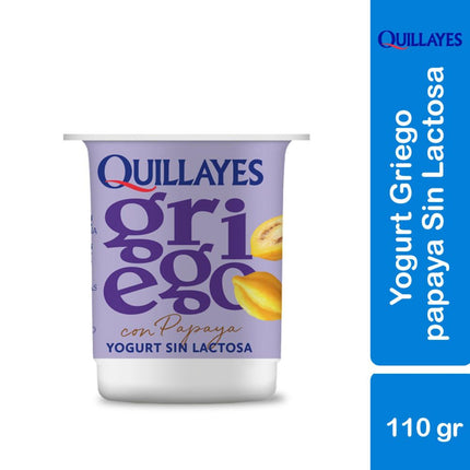 Yogurt Griego Sin Lactosa con Trozos de Papaya Pote 110 g