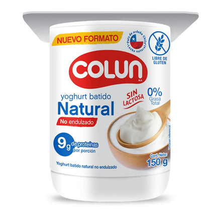 Yogurt Natural Colun 0% Grasa Sin Lactosa 150 g