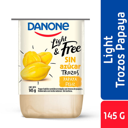 Yoghurt Light & Free con trozos de Papaya, 145 g | Apishop