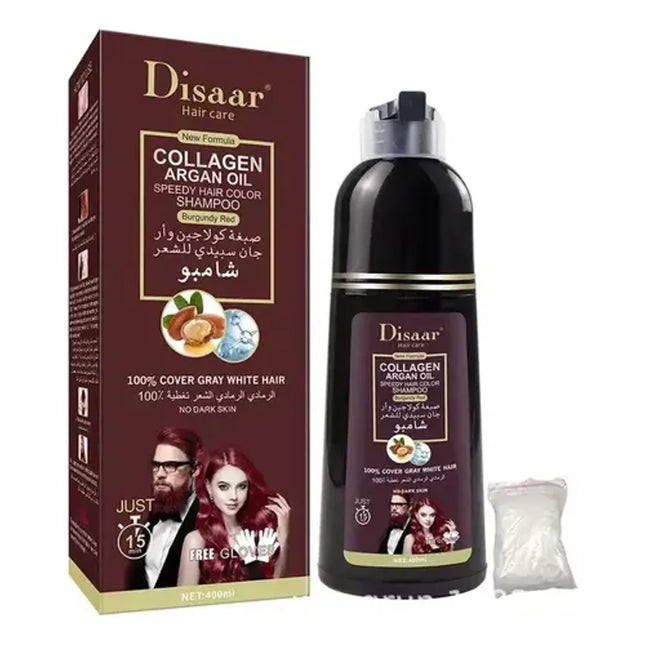 Shampoo Tinte Cubre Canas Burdeo
