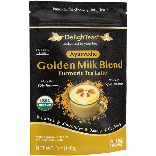 Leche dorada en polvo DelighTeas Organic con cúrcuma 150 ml