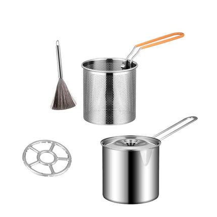Cesta Portátil Del Tamiz De Las Pastas De La Salsa De La Olla Para Freír Para Freír El Hogar Que Acampa Con El Cepillo Del Pote