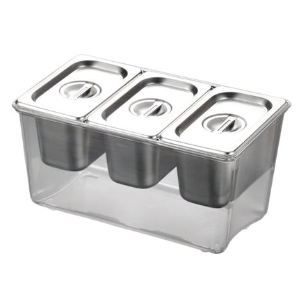 Carrito Para Condimentos Refrigerados, Compartimentos Extraíbles Para Bares, Tiendas De Té Con Leche, 3 Compartimentos