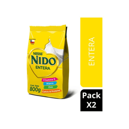 Pack leche en polvo Nido® entera bolsa 800g x2