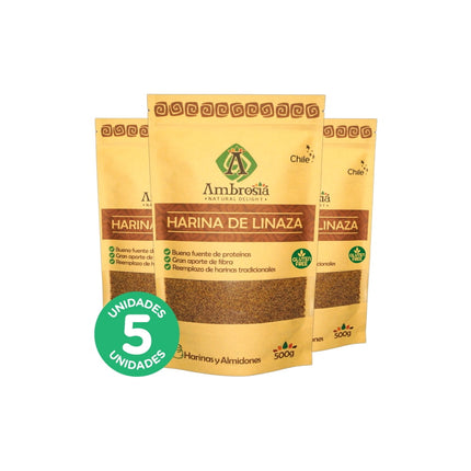 Pack 5, Harina de Linaza 500gr