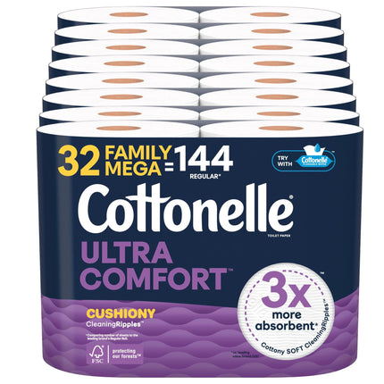 Papel higiénico Cottonelle Ultra Comfort 32 Family Mega Rolls