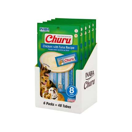 Caja Churu Perros Pollo - Atún 6 Un. (48 Tubos)