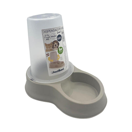 Dispensador Mascota Agua Y Comida 0,65 L Beige Beige Tamaño Único