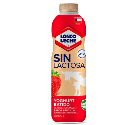 Yoghurt Sin lactosa Sabor Frutilla Botella, 900 g | Apishop