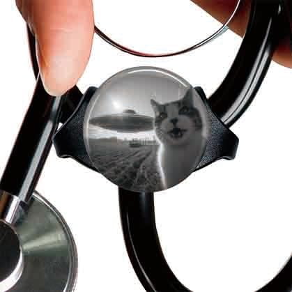 Etiqueta de estetoscopio Lovely Cat personalizada para el personal médico