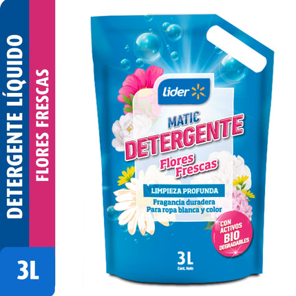 Detergente Líquido Floral Matic Doypack, 3 L