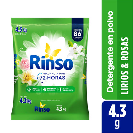 Detergente Polvo Lirios y Rosas Bolsa, 4,3 kg