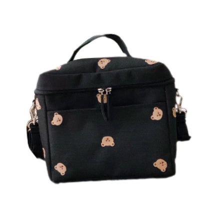 Bolsa De Pañales Para Bebés Bolsa De Almacenamiento Elegante Bolsa De Cochecito De Bebé Para Botella Pañal Juguetes Negro