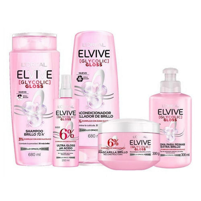 Cuidado Cabello Elvive Glycolic Gloss 72hr Brillo y Suavidad