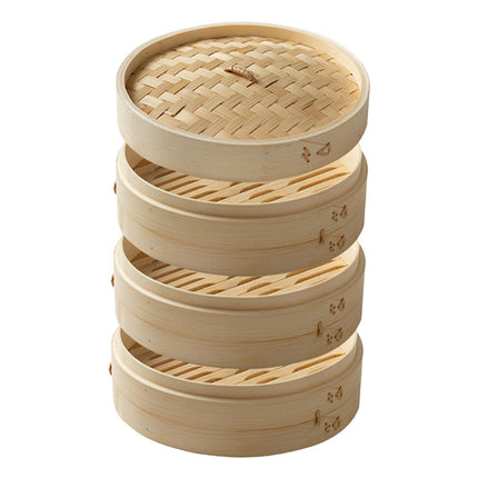 Cesta De Vapor De Bambú, Vaporera De Tela Para Verduras, Para Pollo Dimsum Bao, Diámetro 27cm, 3 Niveles
