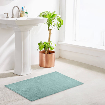 Piso Baño Pompom Menta 37x18cm Algodón