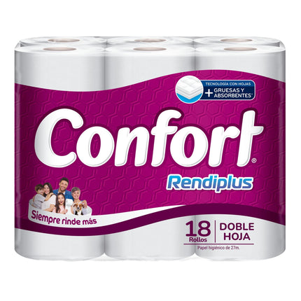Papel Higiénico Rendiplus Doble Hoja 27 m., 18 Un