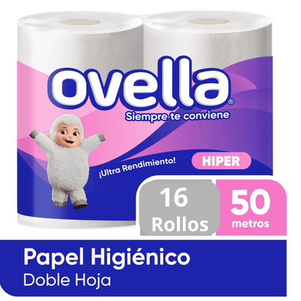 Papel Higienico Ovella 50 Metros Paquete de 16 Unidades