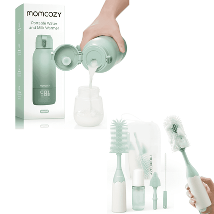 Calentador de Leche Portátil Momcozy con Set de Cepillos para Biberón