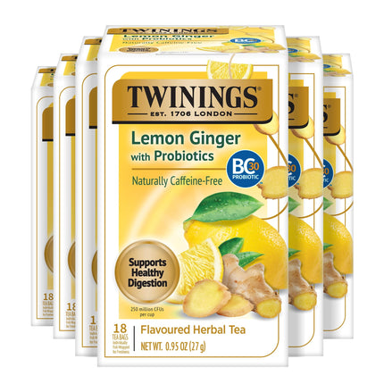 Té de hierbas Twinings de limón y jengibre con probióticos, 108 bolsas
