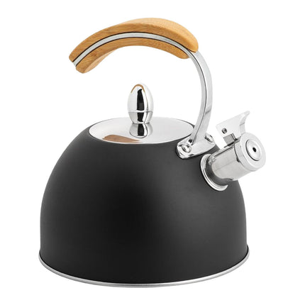 Tetera De Té Silbante De 3L Para Estufa De Gas, Placa De Inducción, Camping, Negro