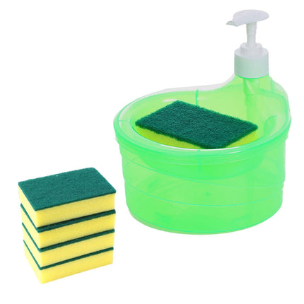 Dispensador De Jabón Y Soporte Para Fregador, 5 Esponjas, Fregadero, Lavavajillas, Dispensador De Jabón, Verde
