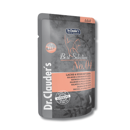 Alimento húmedo para gatos BS Salmón, pollo y quinoa - Dr. Clauder's x5 pouch