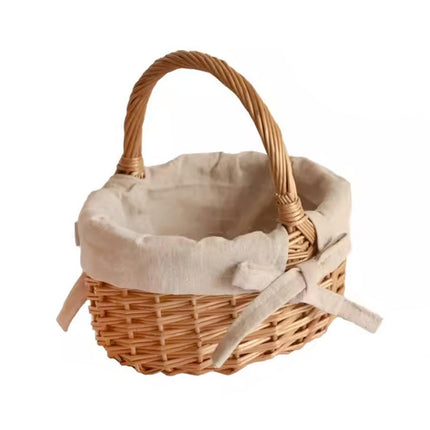 Mini Cesta Tejida Con Asa, Cesta De Pan Para Cosecha De Dulces
