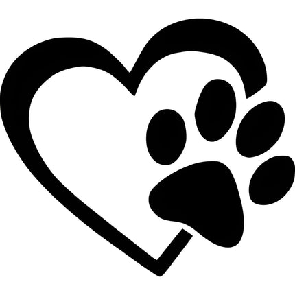 Sticker Garra Corazón Pata Perro Mascota Auto Camioneta