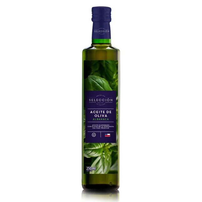 Aceite de Oliva Especiado Albahaca Botella, 250 ml | Apishop